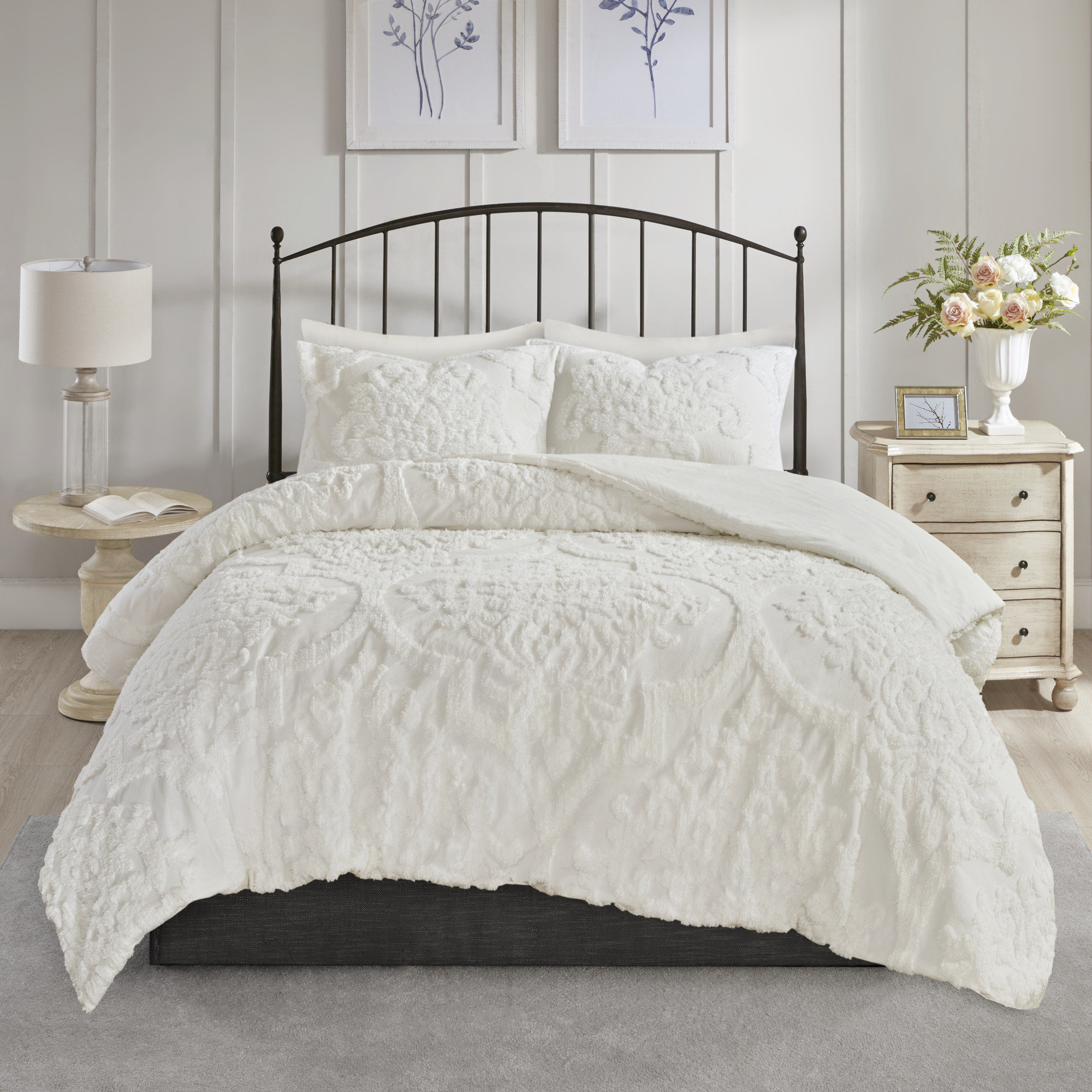 Eider Ivory Kennesaw Chenille Damask Comforter Set Reviews