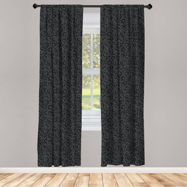 Gray Decor Curtains Gothic City Scenery Window Drapes 2 Panel Set 108x84 Inches 