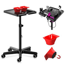 70 Kg Load Utility Carts Desktop Beauty Equipment Instrument Cart Salon Utility Vehicle Rolling Trolley Portable 4-Wheeled Cart with Tray & Brake Wheel 