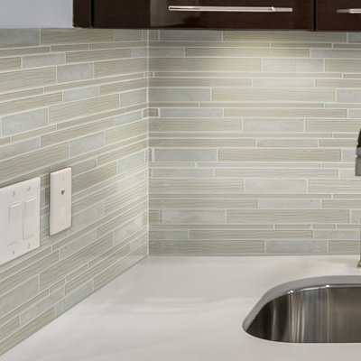 interlocking 12" x 12" natural stone/glass mosaic sheet tile
