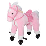 pink and white rocking horse