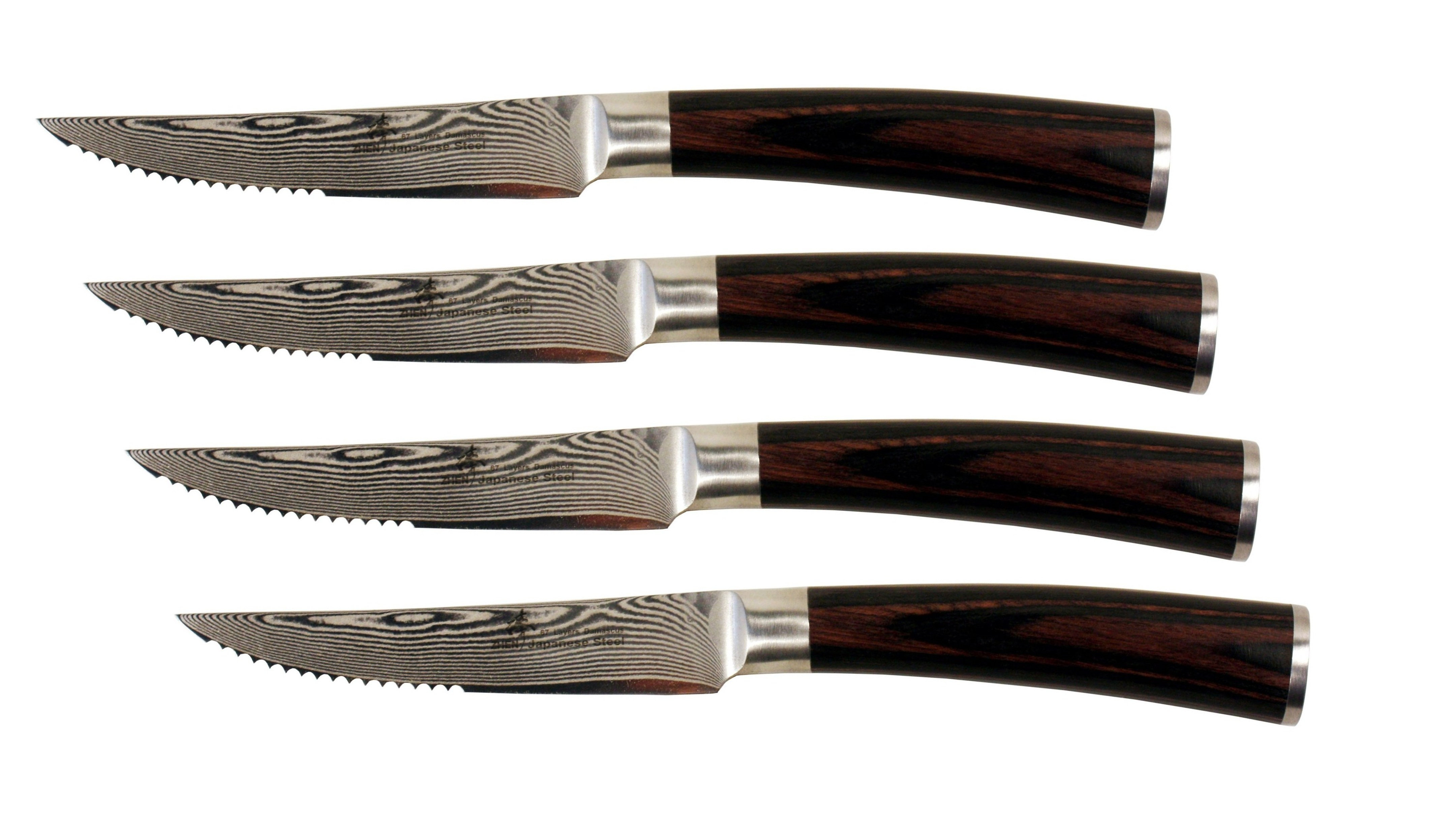 Zhen Damascus Steak Knife Set Wayfair