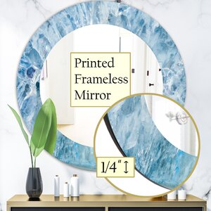 Bless international Geode Interior With Light Blue Crystals Wall Mirror ...