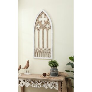 Wooden Antique Style Church WINDOW Frame Primitive Wood Gothic 32 1/4" Shabby 