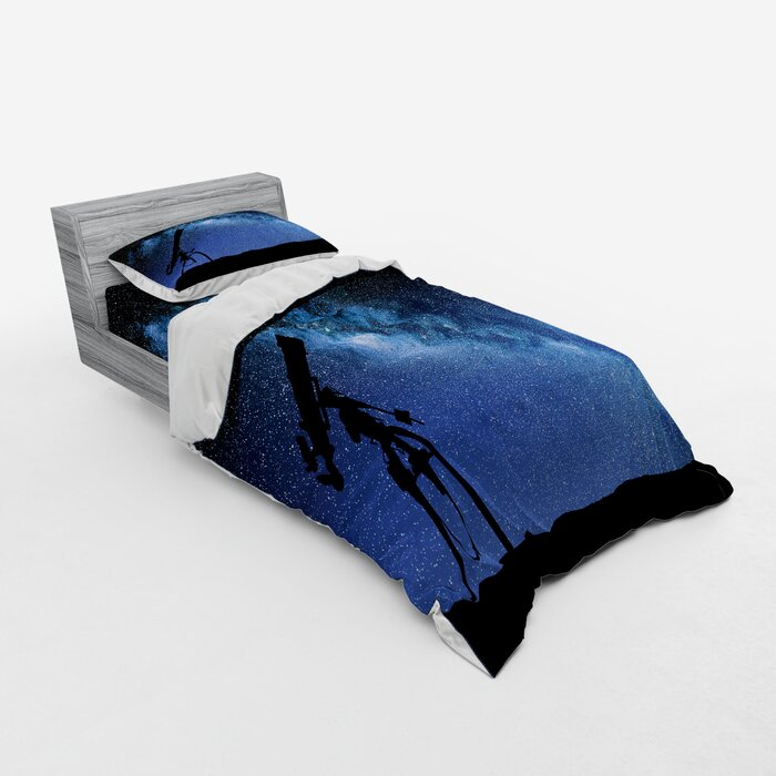 Telescope Valley Under Starry Night Sky Milky Way Atmosphere Galaxy Astronomy Duvet Cover Set