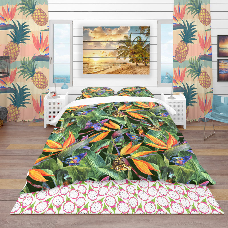 East Urban Home Tropical Duvet Cover Set Wayfair