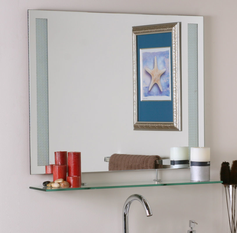 Wall Mirror With Shelf brayden studio frameless wall mirror with shelf & reviews | wayfair Wall Mirror With Shelf brayden studio frameless wall mirror with shelf & reviews | wayfair