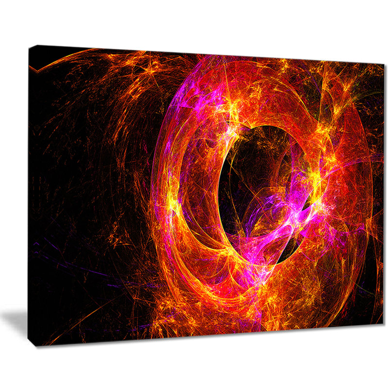 East Urban Home Far Spherical Galaxy Red Graphic Art Print On Canvas Wayfair