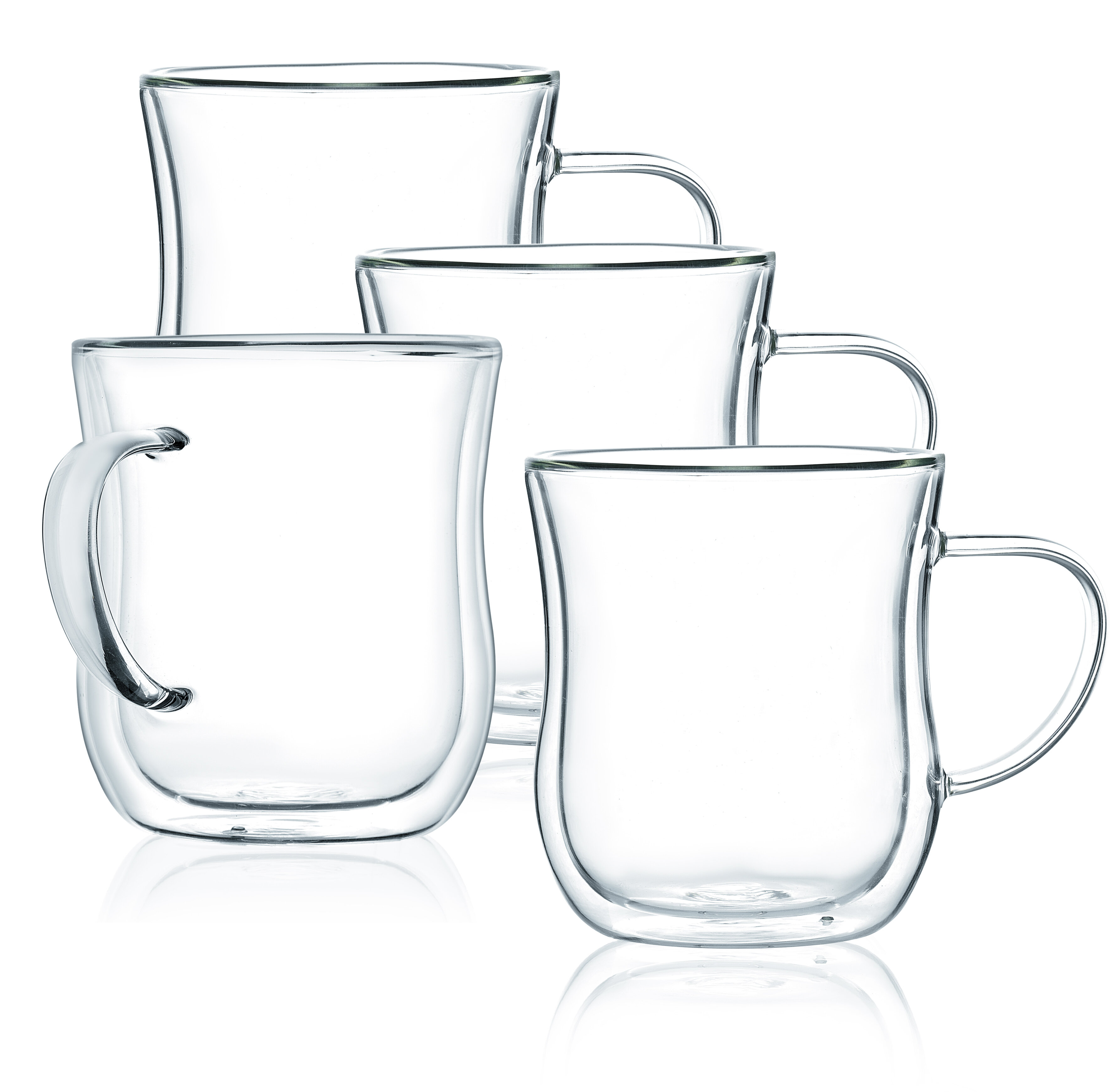 clear double wall coffee mugs