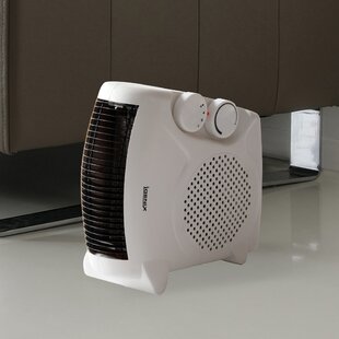 Office Use NETTA Fan Heater Electric Upright 2000W Portable Mini Heater With Two Heat Settings,Thermostat and Safety Cut-Off and Cool Air Fan for Home Black 