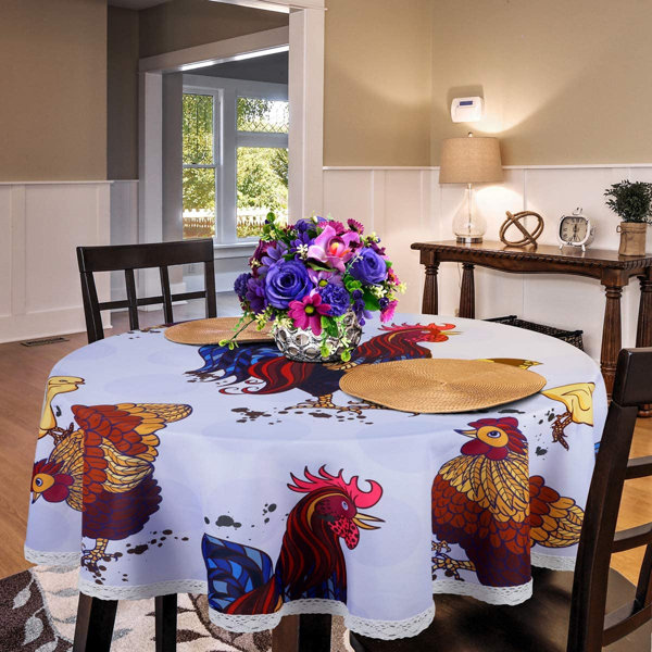 3D Christmas egg Dust-proof Circular Tablecloth Square Kitchen Tablecloth Decors 