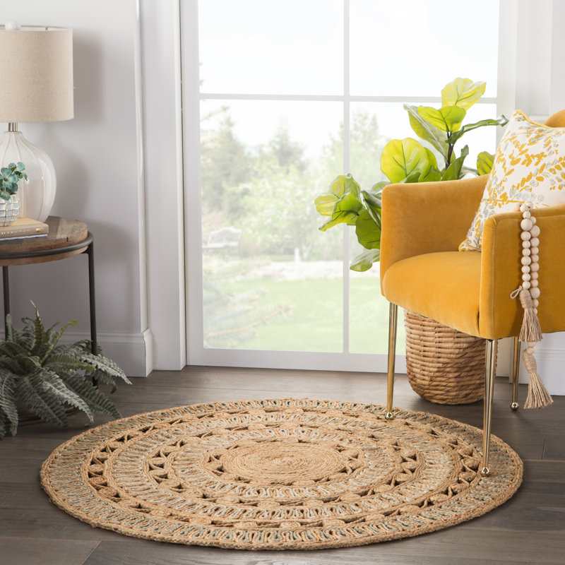 Dakota Fields Mathieson Polka Dots Handwoven Jute Beige Brown Area Rug Wayfair