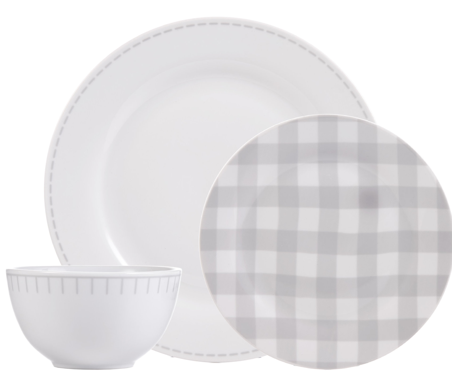 grey and white dinnerware sets