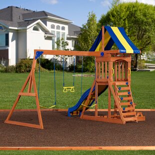 Kidkraft Ridgeview Deluxe Clubhouse Wooden Swing Set New