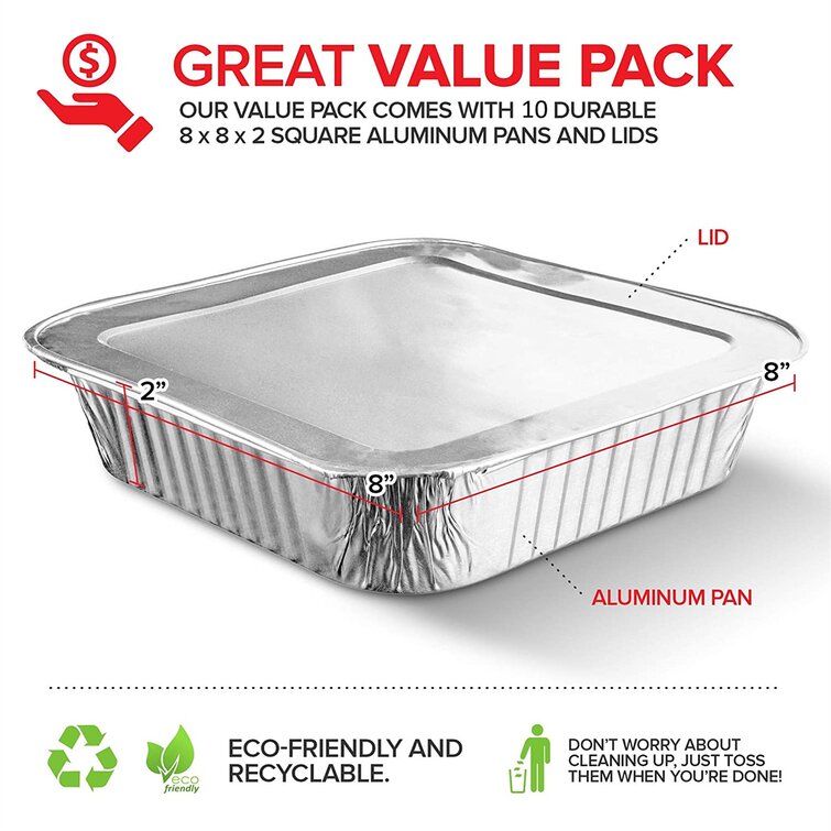 60 Pack Aluminum Disposable 2-LB Bread Loaf Pans l Standard Size 8.5 x 4.5 x 2.5 l Top Bakers Choice Premium Tin Foil Baking Pan Oven Safe Sturdy Containers for Cakes Meatloaf Lasagna Roasting Fig and Leaf
