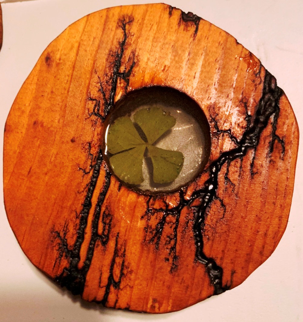 Foundry Select Fractal Burn Four Leaf Clover Coaster Wayfair