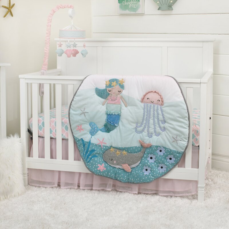 little mermaid crib sheets