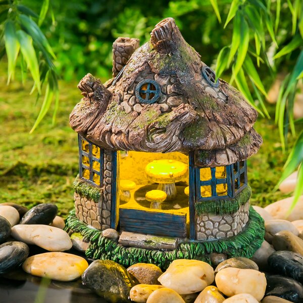 solar garden house ornaments