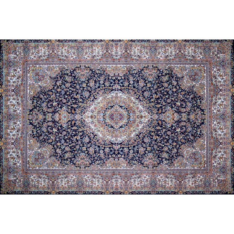 Astoria Grand Toulouse Hand Look Persian Wool Navy Green Beige Area Rug Wayfair