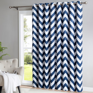 Chevron Blackout Thermal Grommet Single Curtain Panel