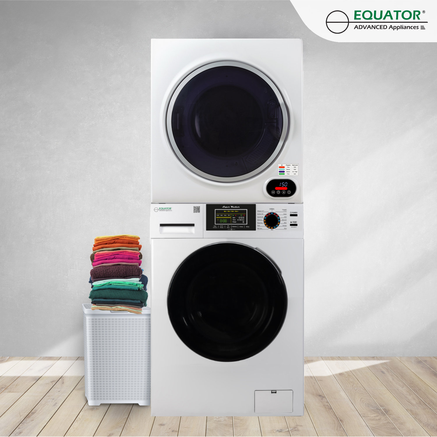 Equator Washer & Dryer Set with Stackable 1.9 Cubic Feet Front Load