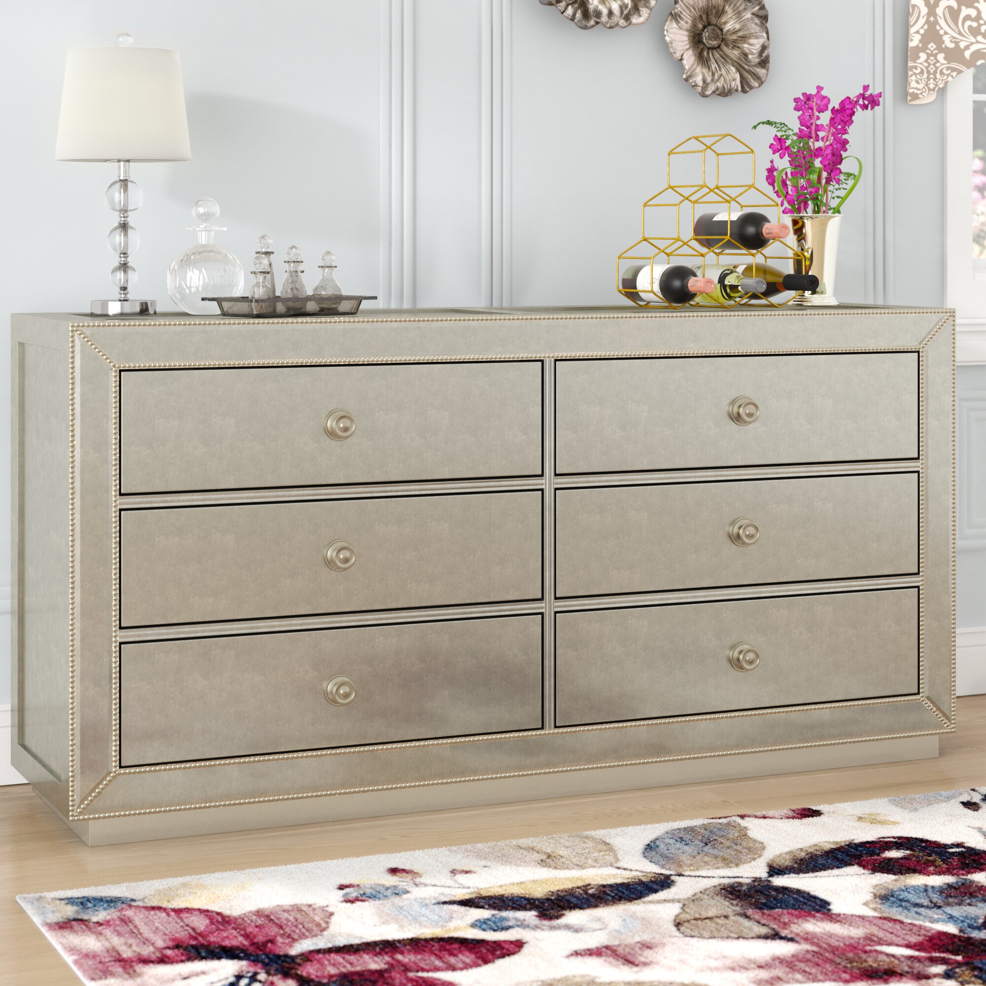 Willa Arlo Interiors Rogerson 6 Drawer Double Dresser Wayfair