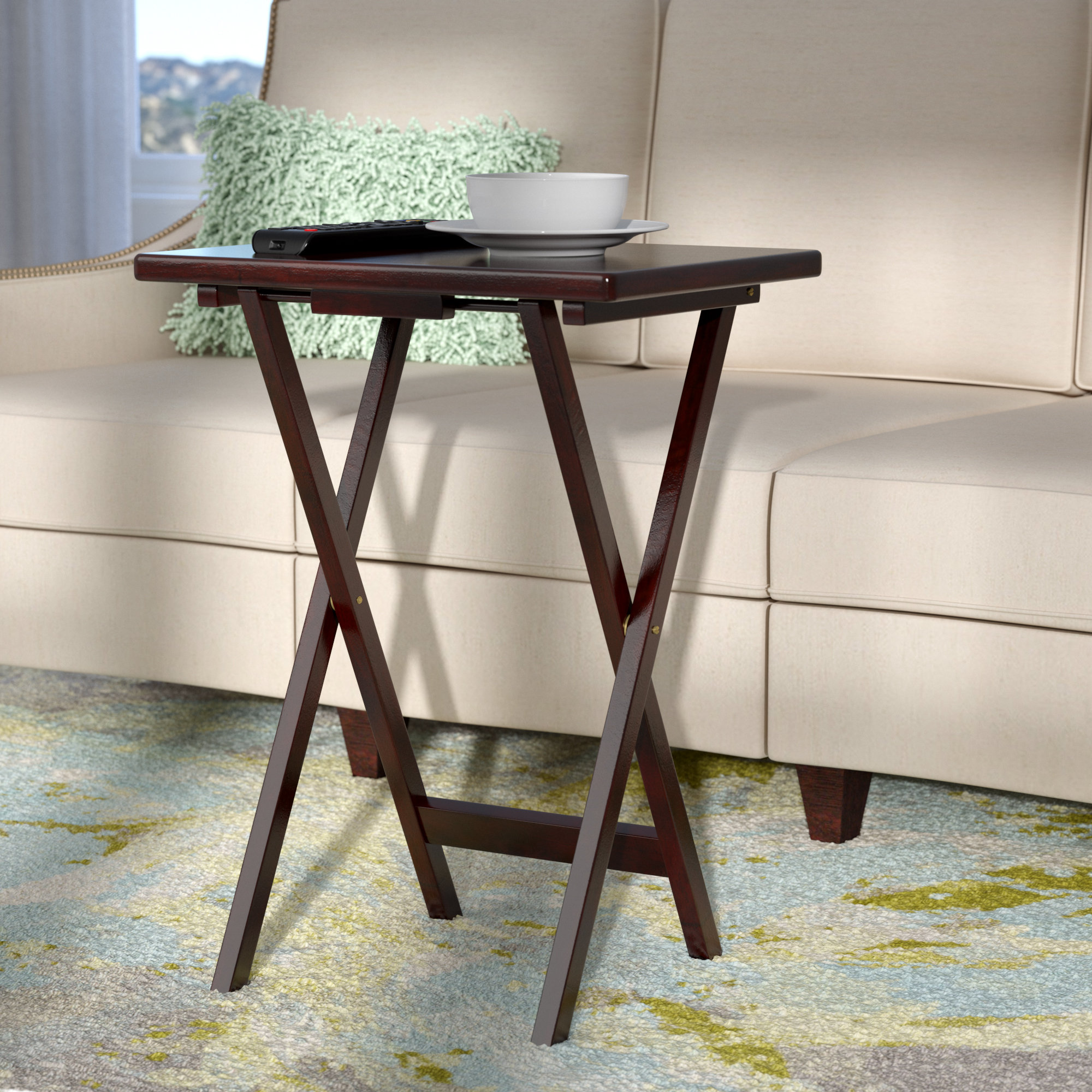 4 tv trays with stand