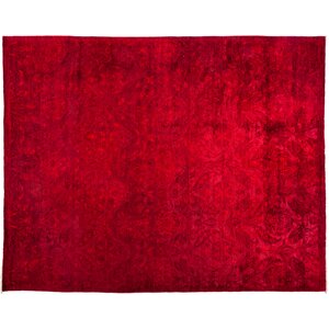 One-of-a-Kind Vibrance Hand-Knotted Red Area Rug