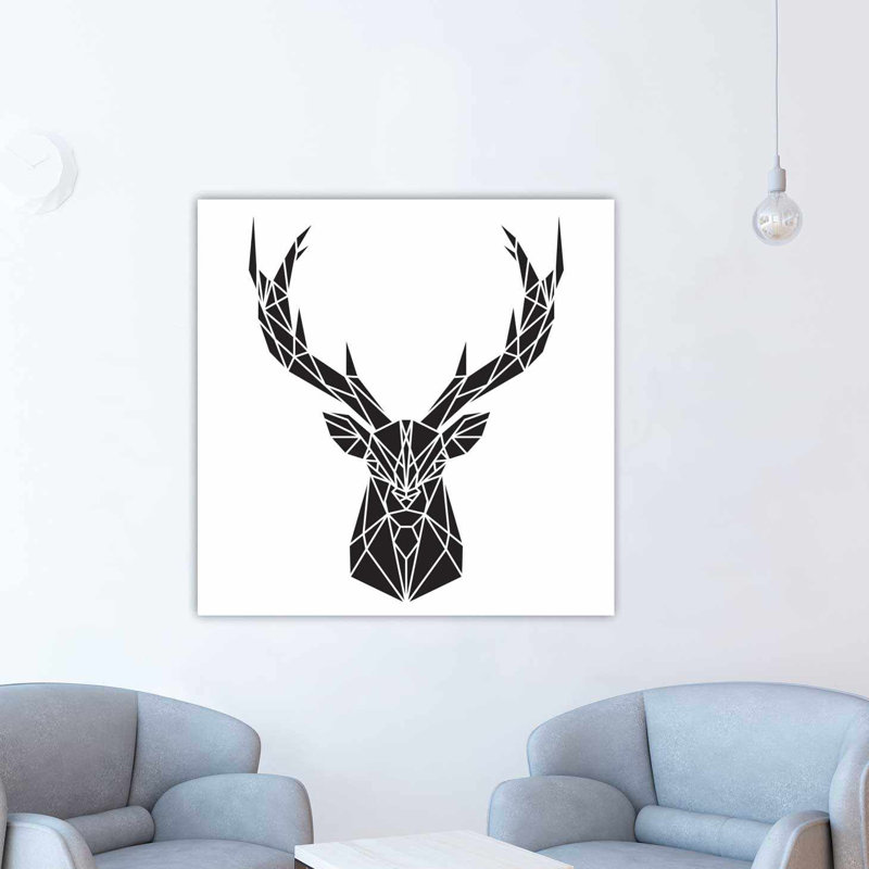 Wrought Studio Deer Head Oil Painting Print On Wrapped Canvas