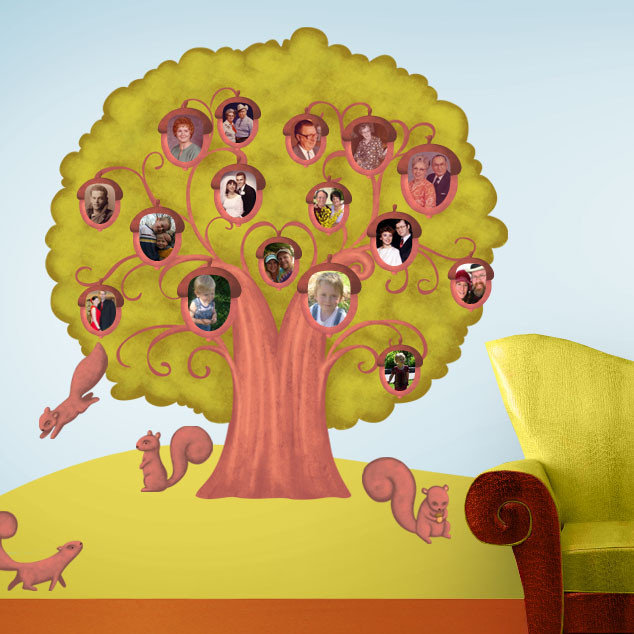 My Wonderful Walls Acorn Family Tree 27 Piece Wall Decal Set Wayfair