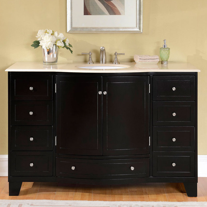 Darby Home Co 55 Single Sink Cabinet Bathroom Vanity Set Reviews 55 Single Sink Cabinet Bathroom Vanity Set
