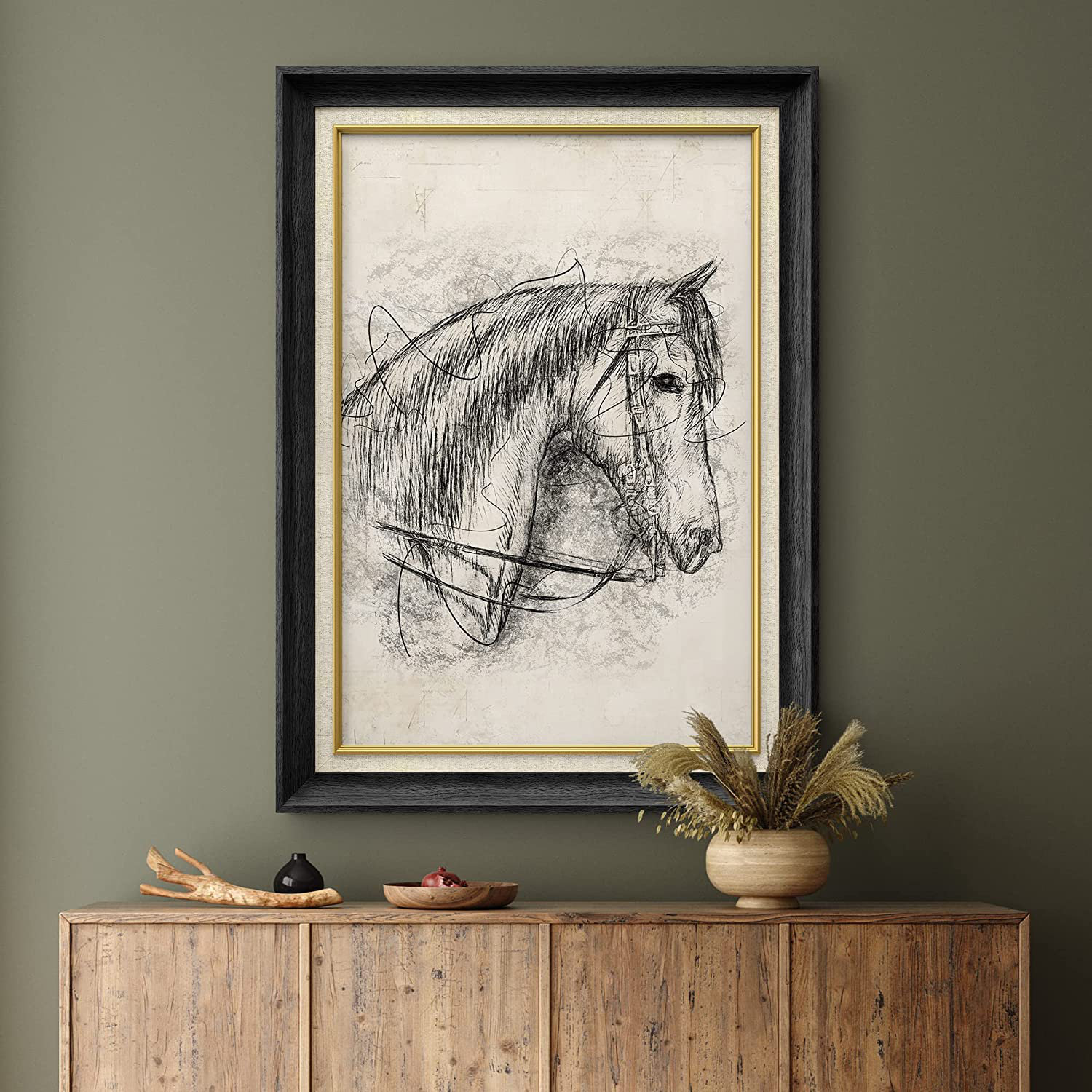 SIGNLEADER Stallion Horse - Picture Frame Painting on Canvas | Wayfair