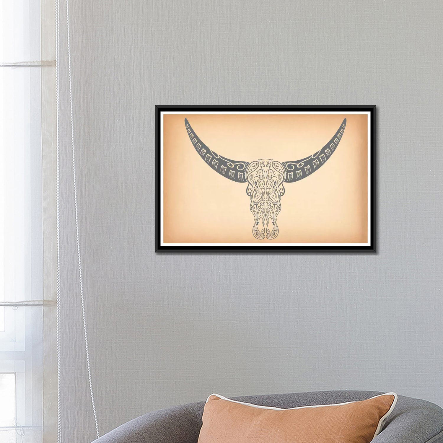 iCanvas 'Longhorn Sugar Skull' Graphic Art Print on Canvas | Wayfair