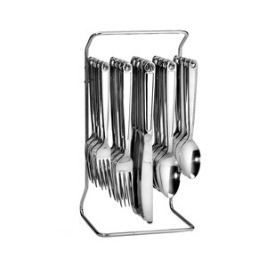 Hyde Park Hanging Caddy 21-Piece Stainless Steel Flatware Set