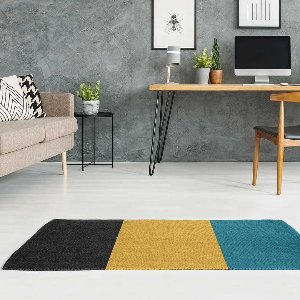 East Urban Home Jacksonville Throwback Football Black Yellow Blue Area Rug Wayfair