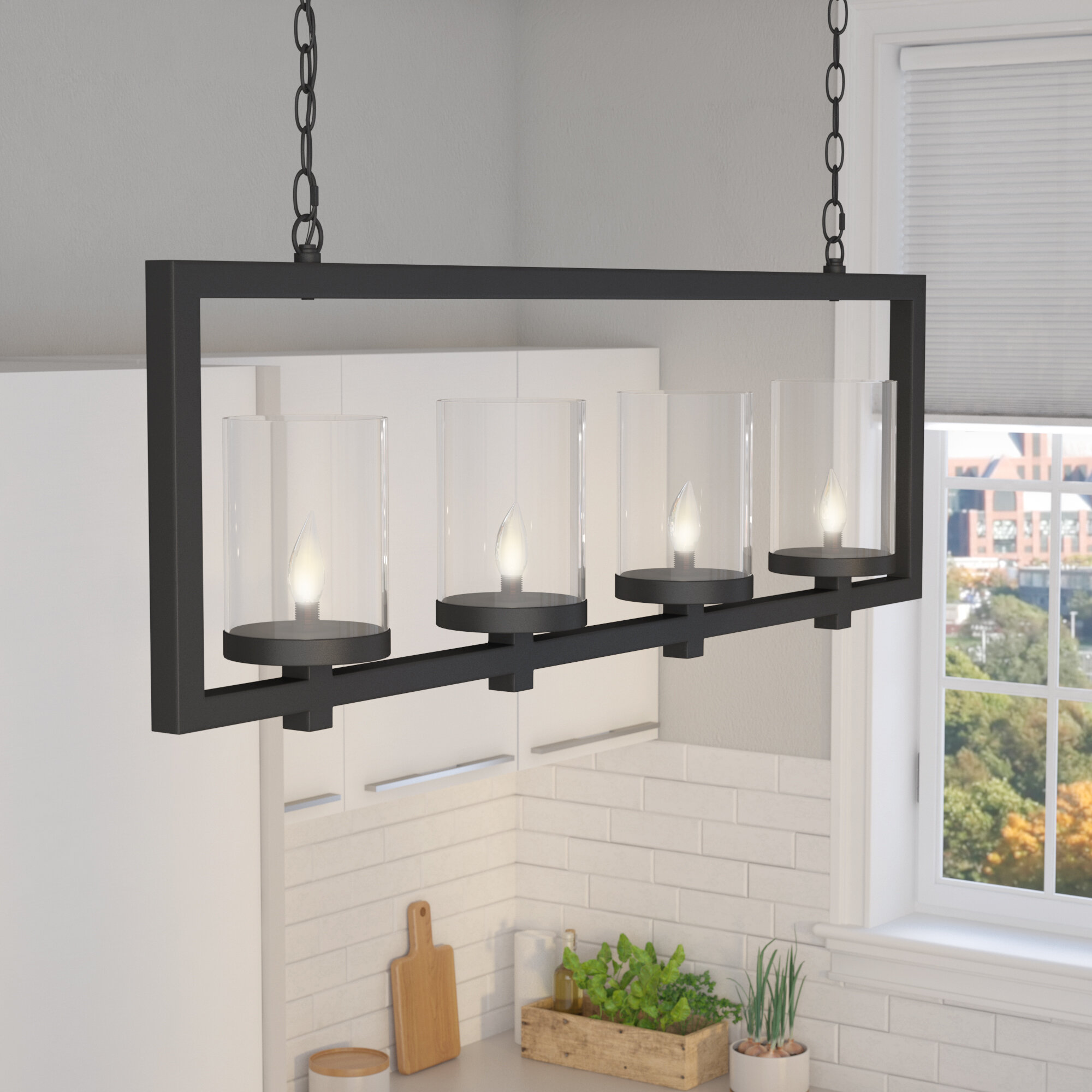 Vogel 4 Light Kitchen Island Cylinder Pendant