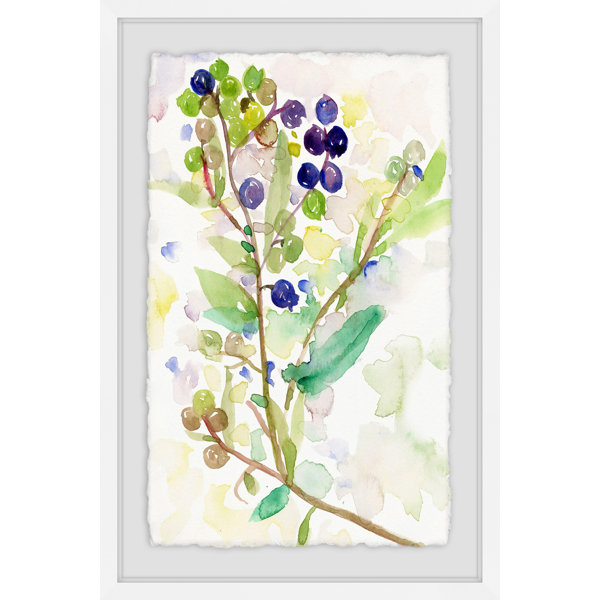 Latitude Run Grape Vine Picture Frame Watercolor Painting