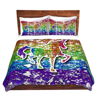 Unicorn Rainbow C Duvet Cover Set East Urban Home Size 1 Queen