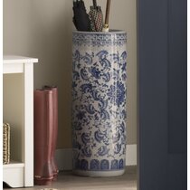 Ceramic Umbrella Stand Brolly Walking Stick Holder or Vase Daisies Design 46cm 