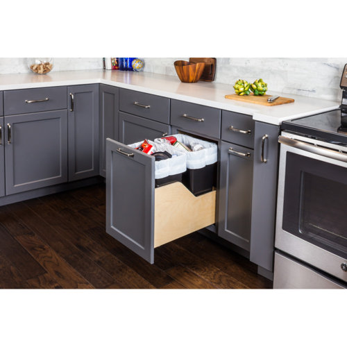 Hardware Resources Double Solid Wood 12.5 Gallon Pull Out ...