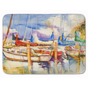 Toland Run Away Sailboat Memory Foam Bath Rug