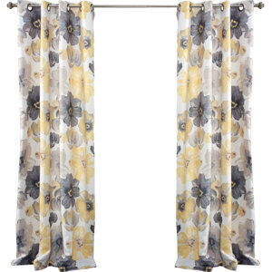 Millgrove Nature/Floral Room Darkening Thermal Grommet Curtain Panels (Set of 2)