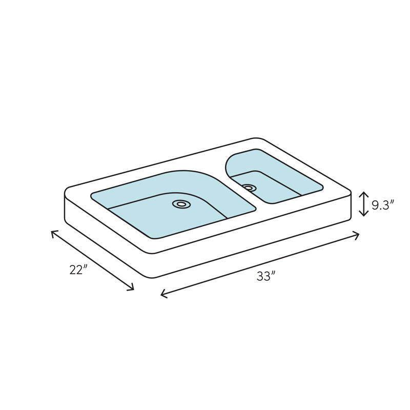 K 3823 4 Na Kohler Vault 33 L X 22 W Drop In Kitchen Sink With 4 Faucet Holes Reviews Wayfair