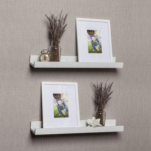 4 Piece Ledge Floating Shelf and Picture Frame Set