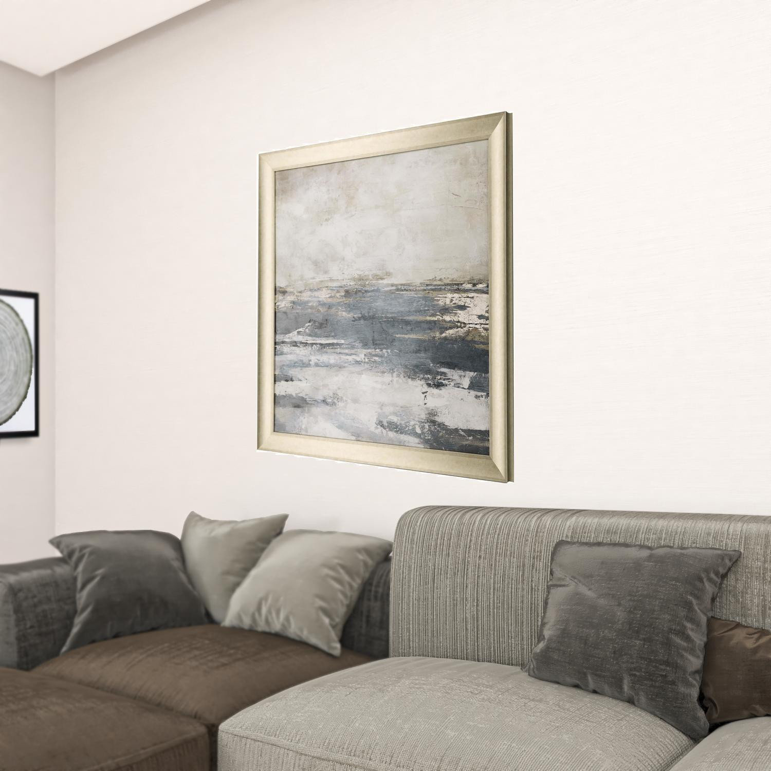 HomeRoots Blue Bay Framed Art Gold Picture Frame Print Wall Art by