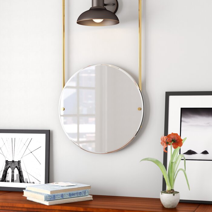 Marnisha Ceiling Hung Modern Contemporary Beveled Accent Mirror