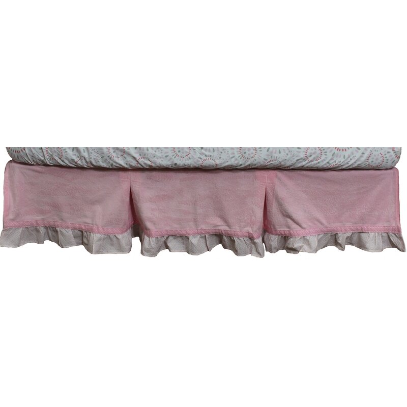 pink crib dust ruffle