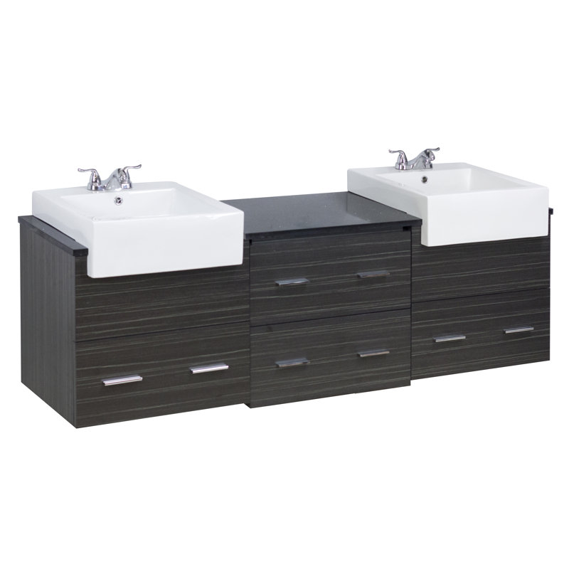 Orren Ellis Hesperia 72" Double Modern Wall Mount Bathroom ...