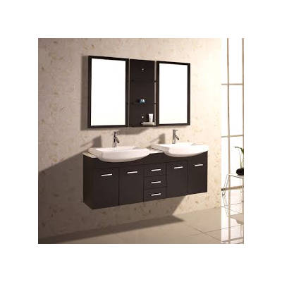 Kokols 60 Double Floating Bathroom Vanity Set With Mirror And 60 Double Floating Bathroom Vanity Set With Mirror And Shelves