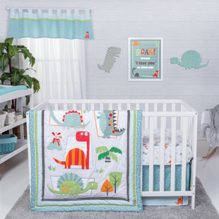 girl dinosaur crib bedding